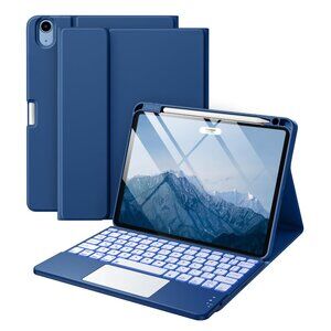 iPad Air 11” M2/M3-4/5 Gen Keyboard Case Trackpad Detachable, Backlit Navy Blue